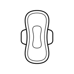 Sanitary pad with wings icon. Feminine hygiene pad icon isolated on white background.