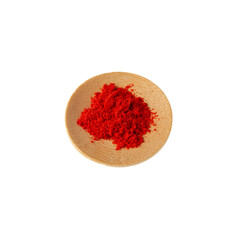 Obraz na płótnie Canvas Paprika oleoresin or paprika extract flavouring, compound, giving pungency and color in food products. Food additive E160c. Dried Red pepper