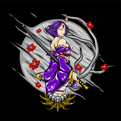 japanese goblin girl illustration