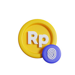 3d fingerprint Indonesian rupiah money