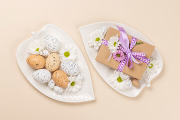 Easter eggs and flowers