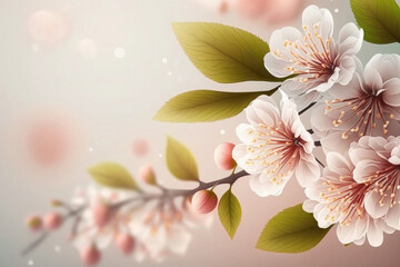 Sakura flower background. Illustration AI Generative