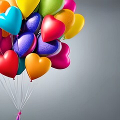 Fototapeta na wymiar Gift flying heart balloons. AI generated illustration