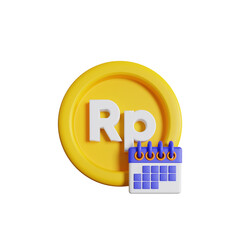 3d Indonesian rupiah money calendar