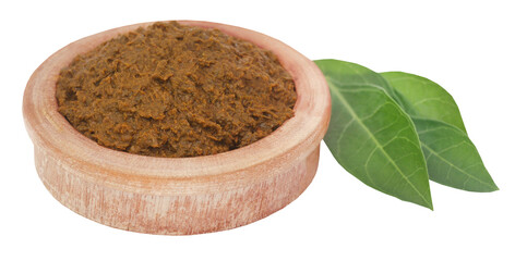 Ayurvedic henna leaves with paste