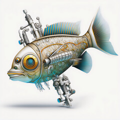 Sleek and futuristic robotic fish design