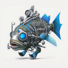 A futuristic fish brought to life as a robot