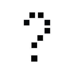 pixel dot font and icon. special character.  pixel lettering design. question mark. 