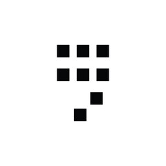 pixel dot font and icon. special character.  pixel lettering design. comma sign. 