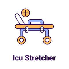 ICU Stretcher Vector Icon

