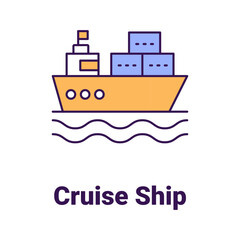 Cruise ship Vector Icon

