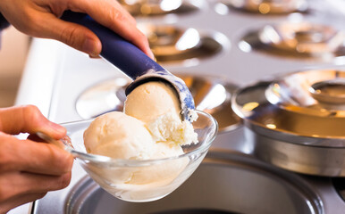 ice cream in a cooking bowl