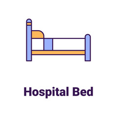 Hospital bed Vector Icon

