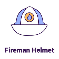 Fireman helmet Vector Icon

