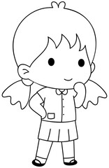 Fototapeta premium Cartoon Cute thai student