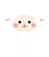 lama animal character illustration icon with a cute and smiling expression.