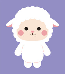 lama animal character illustration icon with a cute and smiling expression.