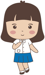 Cartoon Cute thai student
