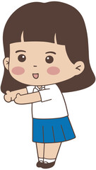 Cartoon Cute thai student