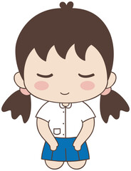 Fototapeta premium Cartoon Cute thai student