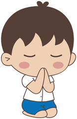 Cartoon Cute thai student