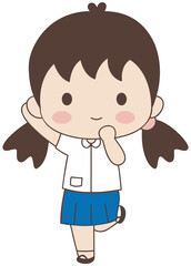 Cartoon Cute thai student