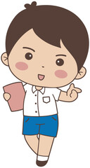 Cartoon Cute thai student