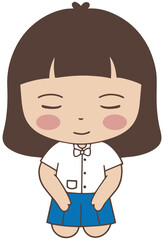 Cartoon Cute thai student