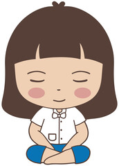 Cartoon Cute thai student