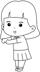 Cartoon Cute thai student