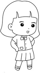 Cartoon Cute thai student