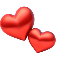 red heart isolated on transparent background - red hearts love on transparent background - Hearts Illustration - Generative AI