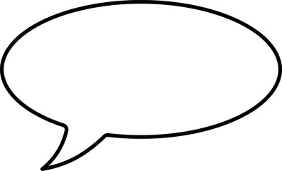 Blank Speech Bubble Cloud Message Symbol Element Icon with a Thin Contour Outline and Empty Space for Text. Vector Image.