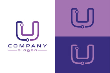 Letter U with line concept. Very suitable for symbol, logo, company name, brand name, personal name, icon and many more.