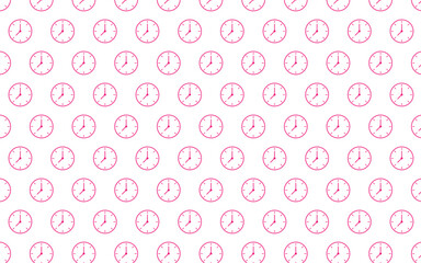 Background with pattern of vector clock icons, repeatable pattern for print.