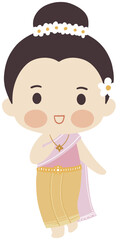 songkran festival tradition thailand cartoon Thailand