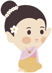 songkran festival tradition thailand cartoon Thailand