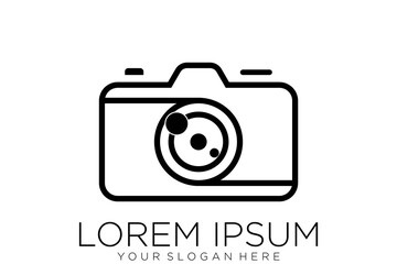 camera photography logo icon vector template
