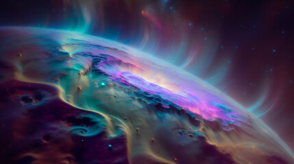 幻想的な地球とファンタジー背景　架空　SF
