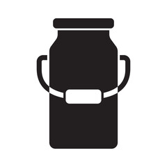 Milk can iron bin tank icon. Vintage milk can vector illustration.