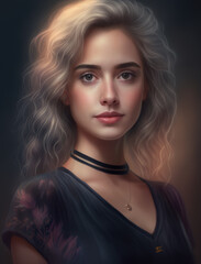 Fototapeta premium White As Snow: A Stunning Portrait of a Beautiful Young Woman with Soft Skin and White Hair