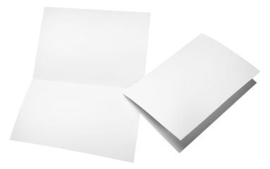 Folded sheets of white paper cut out
