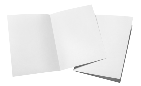 Folded sheets of white paper cut out