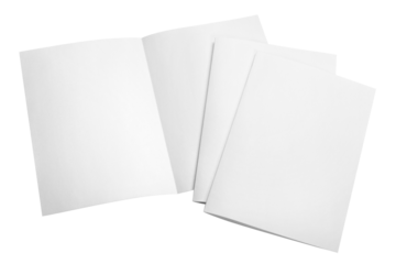 Folded sheets of white paper cut out