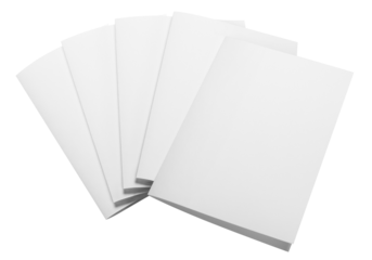 Folded sheets of white paper cut out