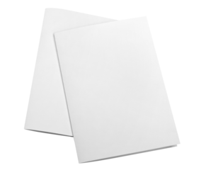 Folded sheets of white paper cut out