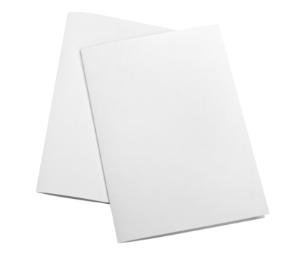 Folded sheets of white paper cut out