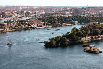 Aswan City. Traditional Nubian Architecture. Aswan is located along the Nil River. Aswan, Egypt. Africa. 