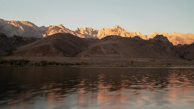 Diaz Lake Lone Pine Mount Whitney - Sunrise Reflection Time Lapse