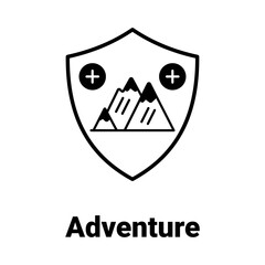 Adventure safety shield Vector Icon

